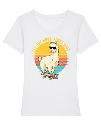 Let The Good Times Roll Lama Skateboarding White