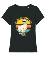 Let The Good Times Roll Lama Skateboarding Tricou mânecă scurtă guler larg fitted Damă Expresser