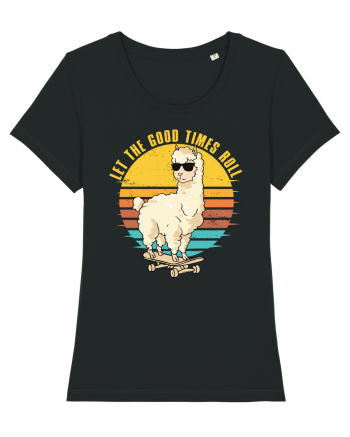Let The Good Times Roll Lama Skateboarding Black