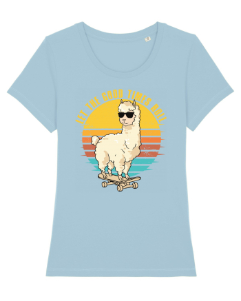 Let The Good Times Roll Lama Skateboarding Sky Blue