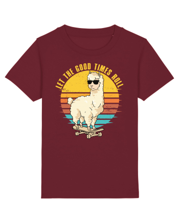Let The Good Times Roll Lama Skateboarding Burgundy