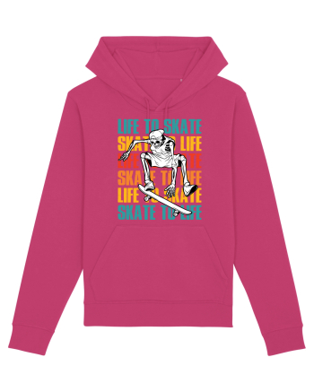 Life To Skate Skate To Life Skateboard Skeleton Rider Raspberry