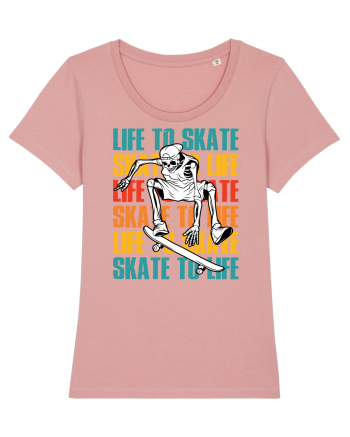 Life To Skate Skate To Life Skateboard Skeleton Rider Canyon Pink