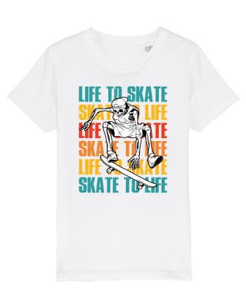 Life To Skate Skate To Life Skateboard Skeleton Rider White