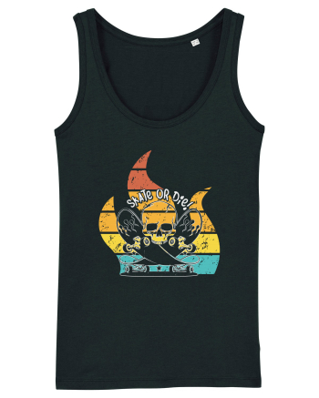 Skate or Die Skateboard Retro Skull Black