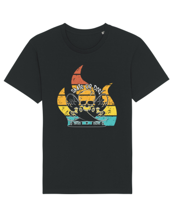 Skate or Die Skateboard Retro Skull Black