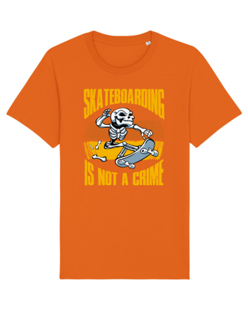 Skeleton Skateboarding Is Not A Crime Bright Orange
