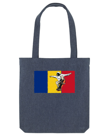 Vintage Romanian Flag Skateboarding Midnight Blue
