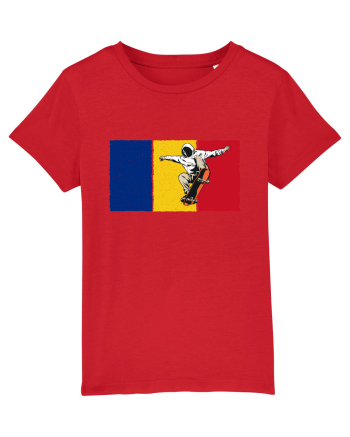 Vintage Romanian Flag Skateboarding Red