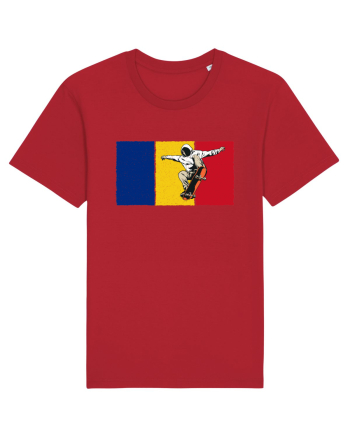 Vintage Romanian Flag Skateboarding Red