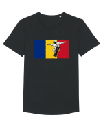 Vintage Romanian Flag Skateboarding Tricou mânecă scurtă guler larg Bărbat Skater