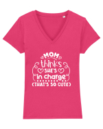 Mom thinks she's in charge (that's so cute) Tricou mânecă scurtă guler V Damă Evoker