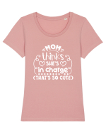 Mom thinks she's in charge (that's so cute) Tricou mânecă scurtă guler larg fitted Damă Expresser