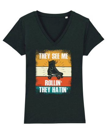 They See Me Rollin' They Hatin' Retro Skating Black