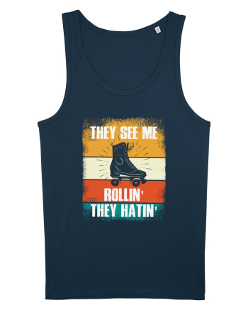 They See Me Rollin' They Hatin' Retro Skating Navy