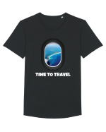 Travel time  Tricou mânecă scurtă guler larg Bărbat Skater