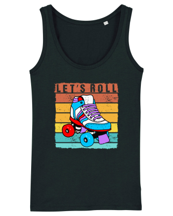 Lets Roll Roller Skating Vintage Black