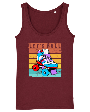 Lets Roll Roller Skating Vintage Burgundy