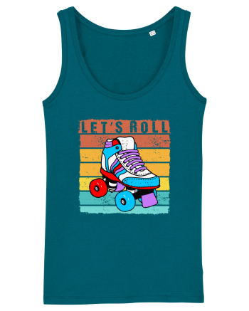 Lets Roll Roller Skating Vintage Ocean Depth