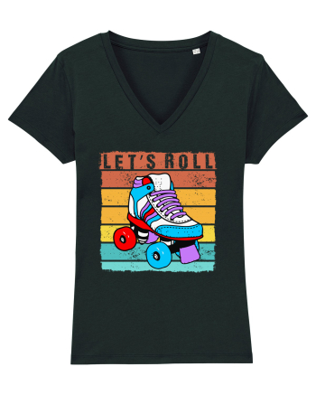 Lets Roll Roller Skating Vintage Black