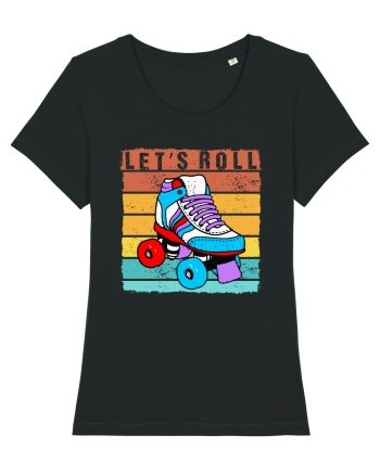 Lets Roll Roller Skating Vintage Black