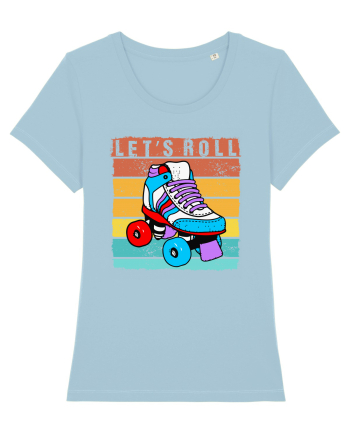 Lets Roll Roller Skating Vintage Sky Blue