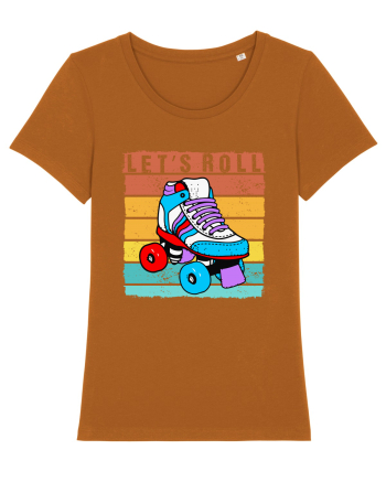 Lets Roll Roller Skating Vintage Roasted Orange