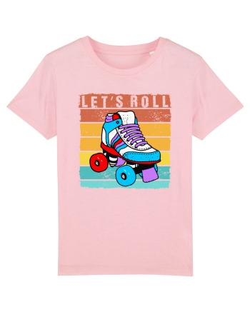 Lets Roll Roller Skating Vintage Cotton Pink