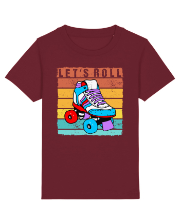 Lets Roll Roller Skating Vintage Burgundy