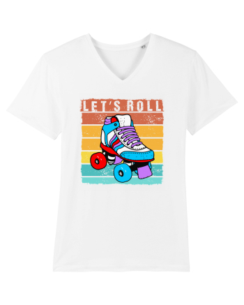 Lets Roll Roller Skating Vintage White