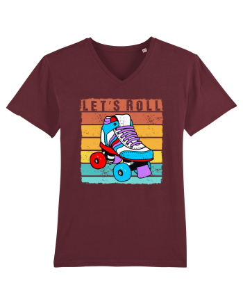 Lets Roll Roller Skating Vintage Burgundy