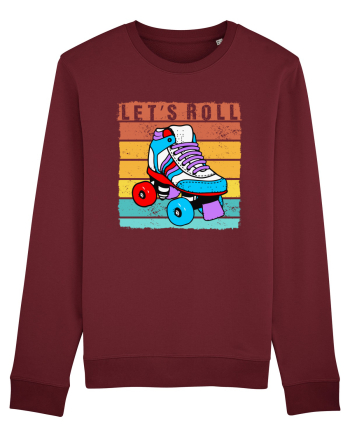 Lets Roll Roller Skating Vintage Burgundy