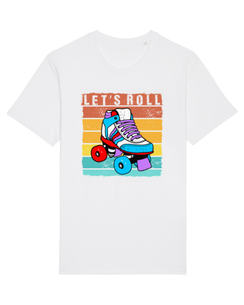 Lets Roll Roller Skating Vintage White