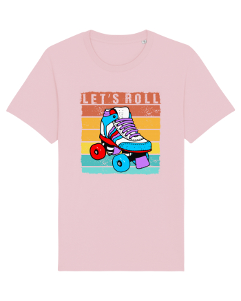 Lets Roll Roller Skating Vintage Cotton Pink