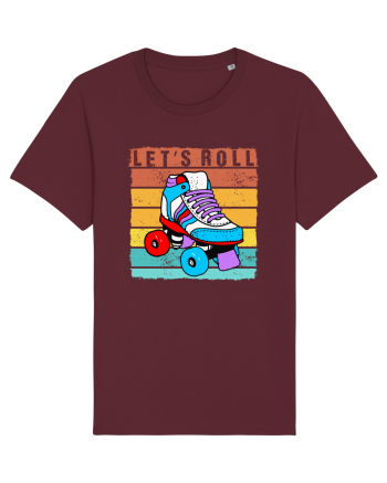 Lets Roll Roller Skating Vintage Burgundy