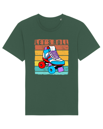Lets Roll Roller Skating Vintage Bottle Green