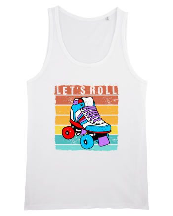 Lets Roll Roller Skating Vintage White