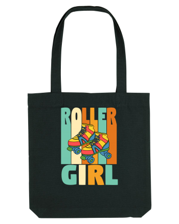 Retro Roller Girl Design Vintage Skating Black