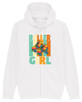 Retro Roller Girl Design Vintage Skating White