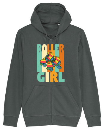 Retro Roller Girl Design Vintage Skating Anthracite