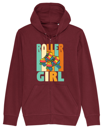 Retro Roller Girl Design Vintage Skating Burgundy