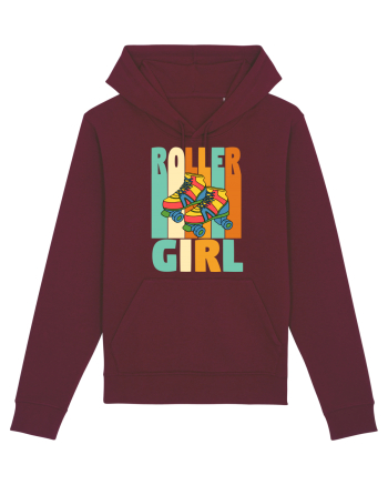 Retro Roller Girl Design Vintage Skating Burgundy