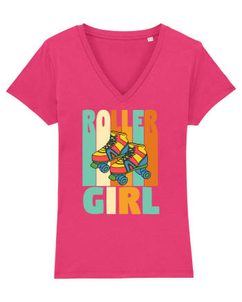 Retro Roller Girl Design Vintage Skating Raspberry