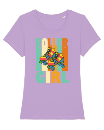 Retro Roller Girl Design Vintage Skating Lavender Dawn
