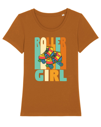 Retro Roller Girl Design Vintage Skating Roasted Orange