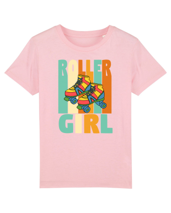 Retro Roller Girl Design Vintage Skating Cotton Pink