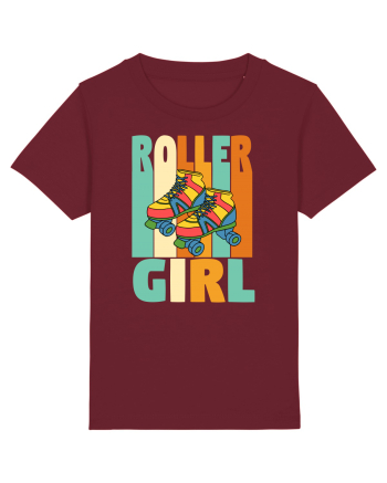 Retro Roller Girl Design Vintage Skating Burgundy