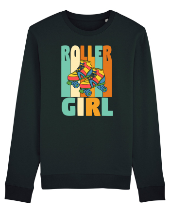 Retro Roller Girl Design Vintage Skating Black