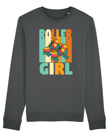 Retro Roller Girl Design Vintage Skating Anthracite