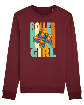 Retro Roller Girl Design Vintage Skating Burgundy